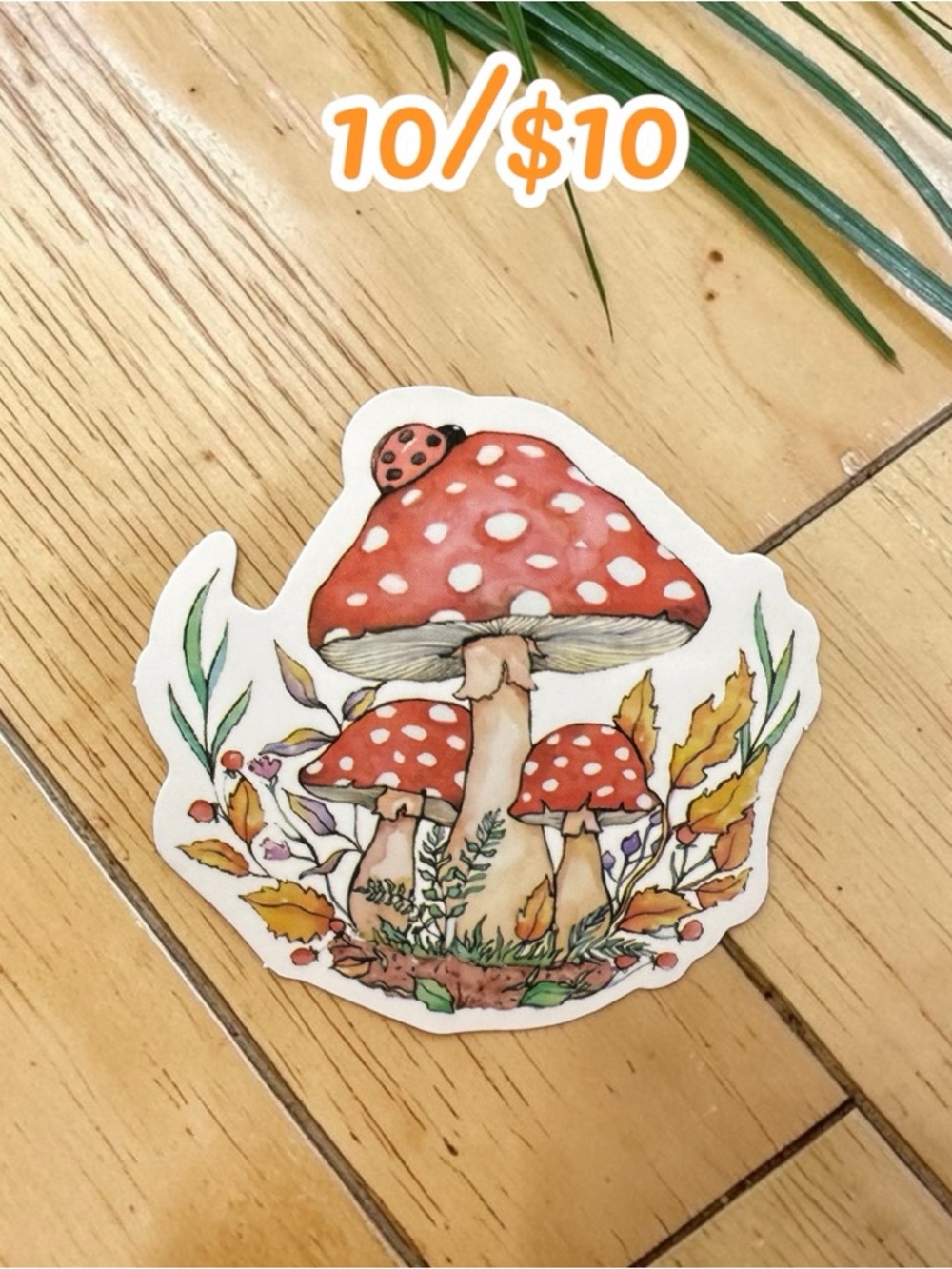 Toadstool Mushroom Sticker Cottagecore Red Mushroom Vinyl Woodland Fairy Garden